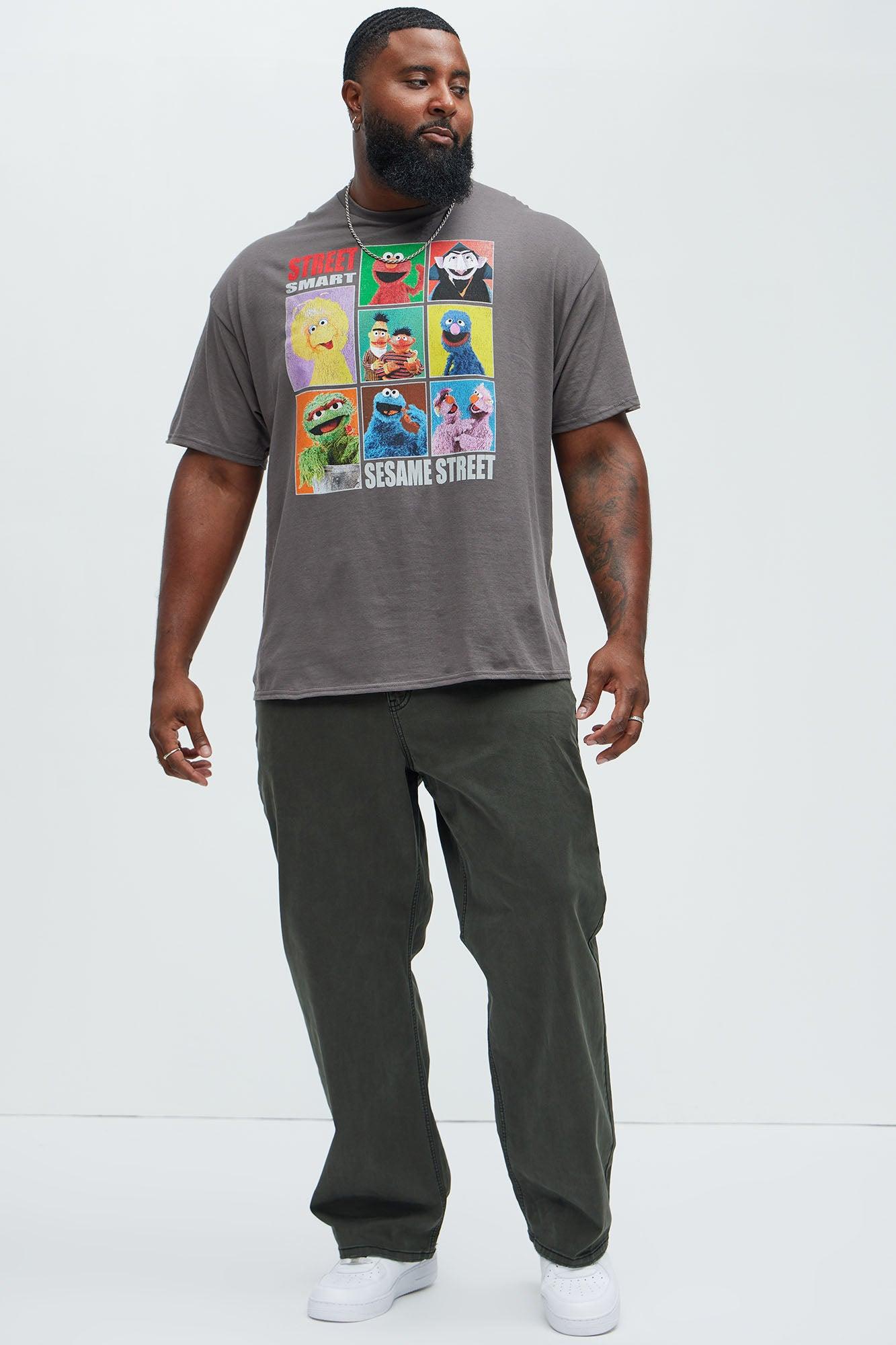 Street Smart Sesame Street Oversized Short Sleeve Tee - Charcoal Product Image