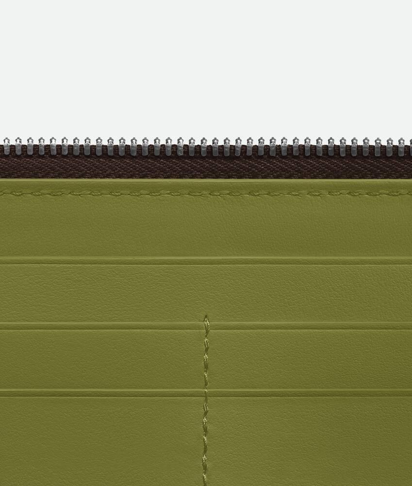 Men's Intrecciato Zip Around Wallet in Fondant/matcha Product Image