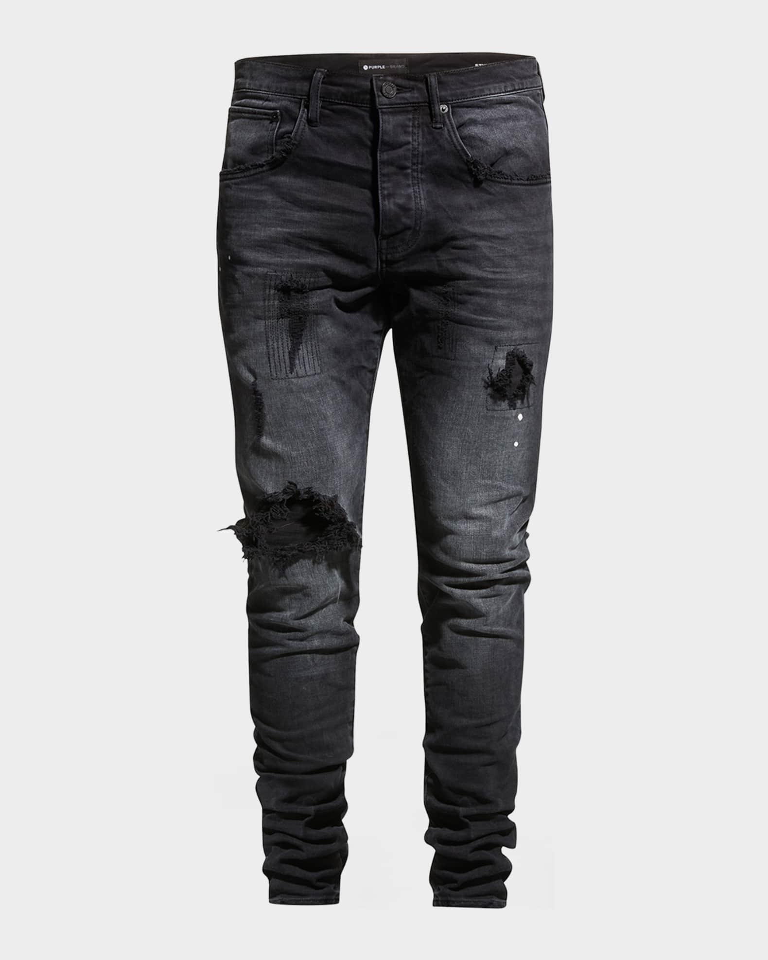 Mens P002 Over Spray Slim-Fit Jeans Product Image