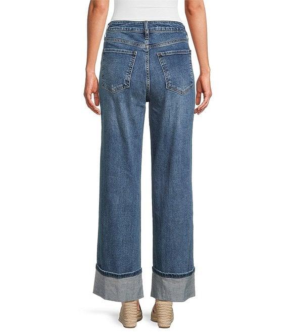 KUT from the Kloth Meg High Rise Wide Leg Cuffed Hem Jeans Product Image