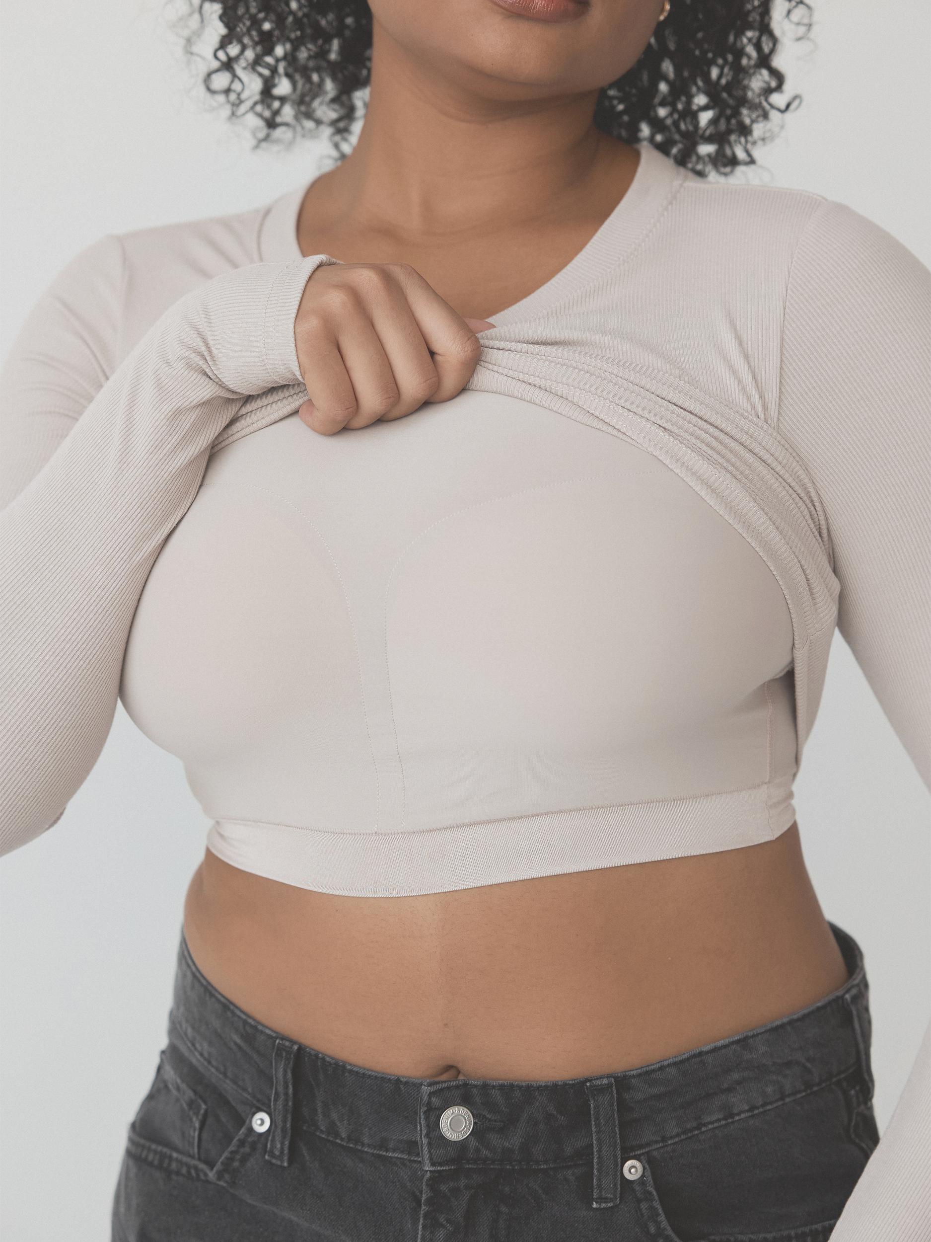 Ribbed Crew Neck Long Sleeve Crop Product Image