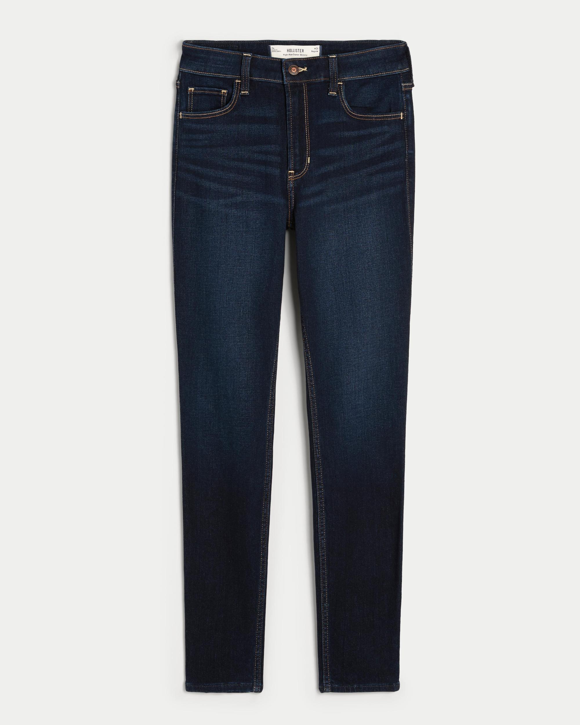 High-Rise Dark Wash Super Skinny Jeans Product Image