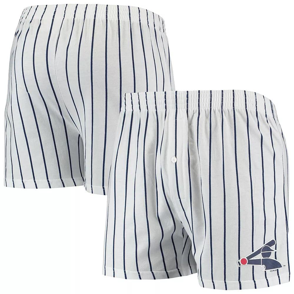 Men's Concepts Sport White/Navy Chicago White Sox Vigor Pinstripe Boxer Shorts, Size: XL Product Image