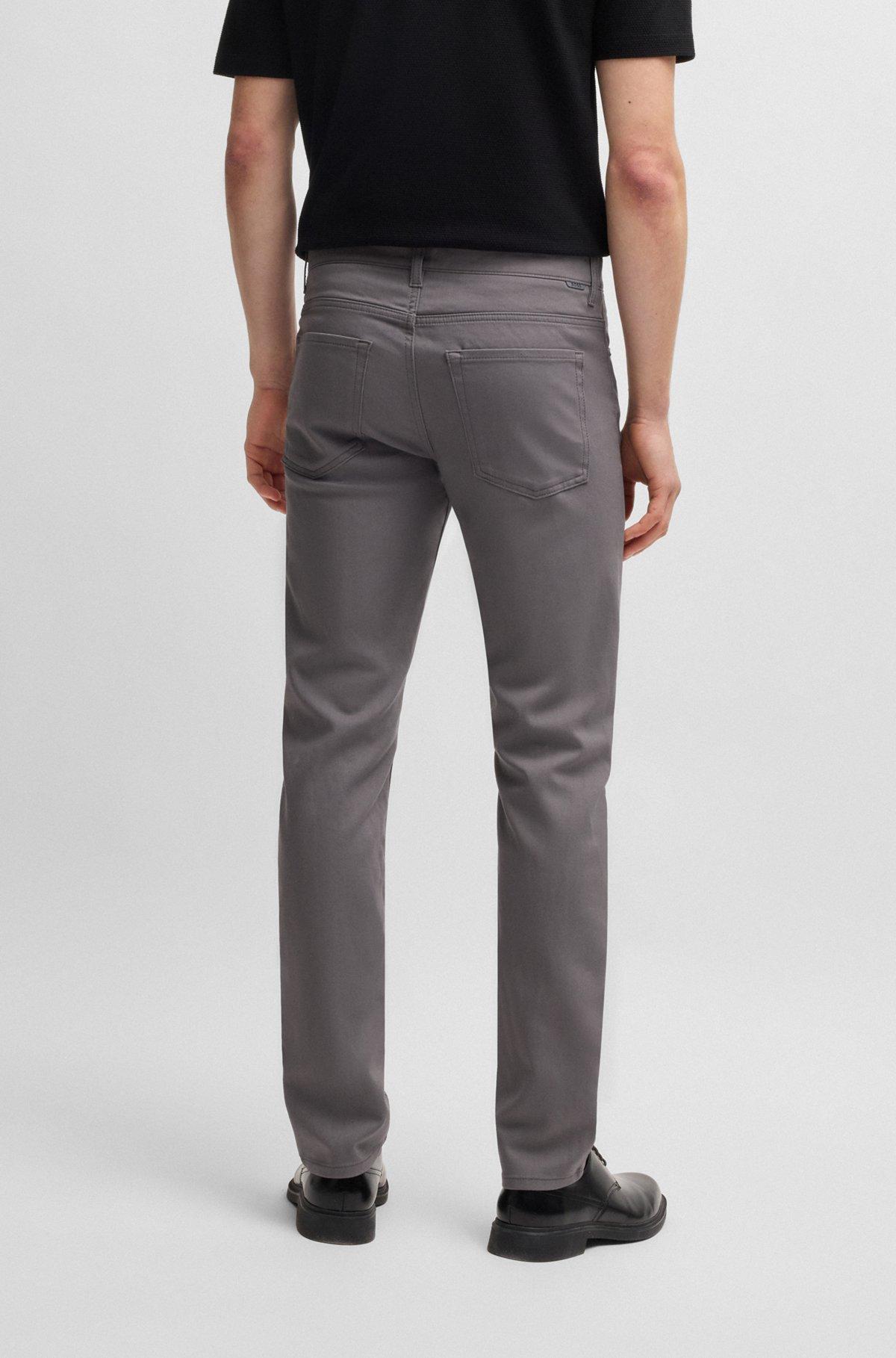 BOSS - Slim-fit trousers in stretch cotton - Dark Grey Product Image