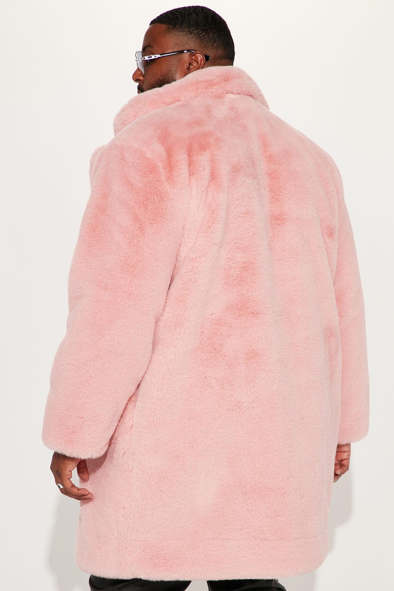 Caputo Faux Mink Fur Long Coat - Pink Product Image