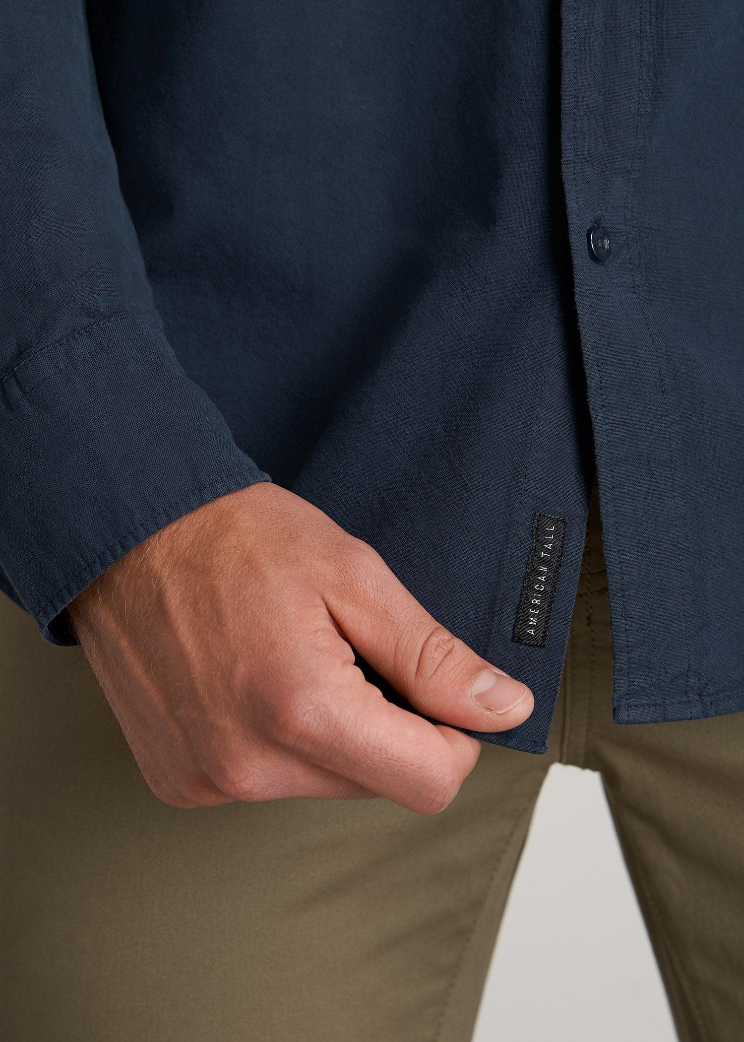 Washed Oxford Shirt for Tall Men in Navy Product Image