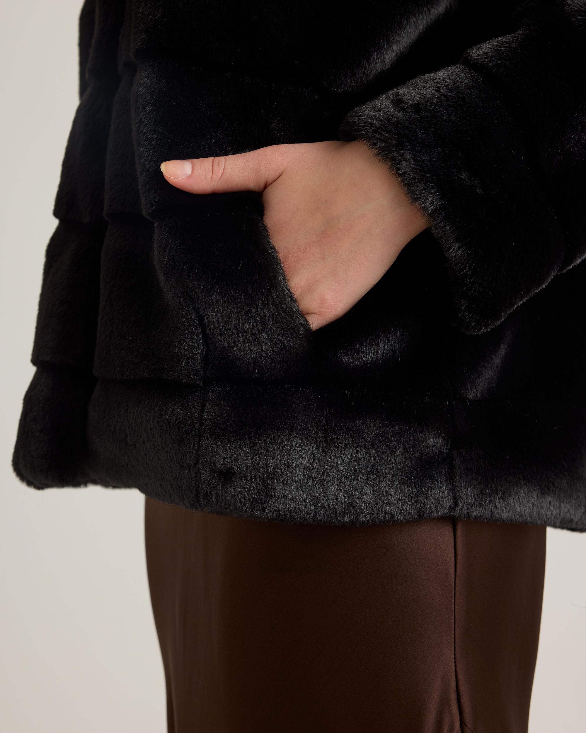 Quince | Women's Hooded Faux Fur Jacket Size XL, Recycled Polyester Product Image