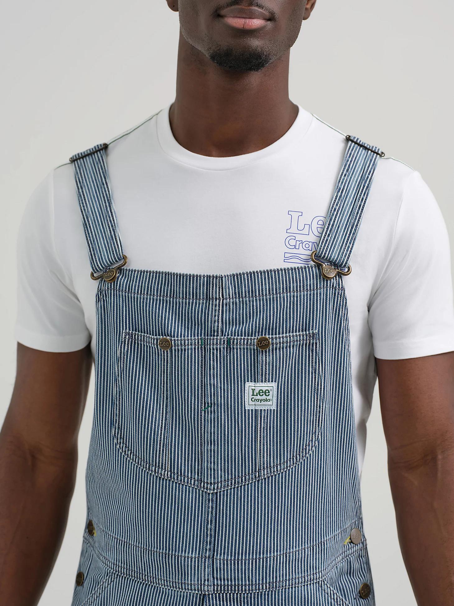 Men's Lee® x Crayola® Railroad Stripe Relaxed Bib Overall | Men's Union-Alls & Overalls | Lee® Product Image