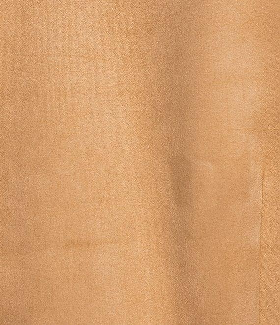 Jude Connally Michelle Faux Suede Split V-Neck Point Collar 3/4 Sleeve Shift Dress Product Image