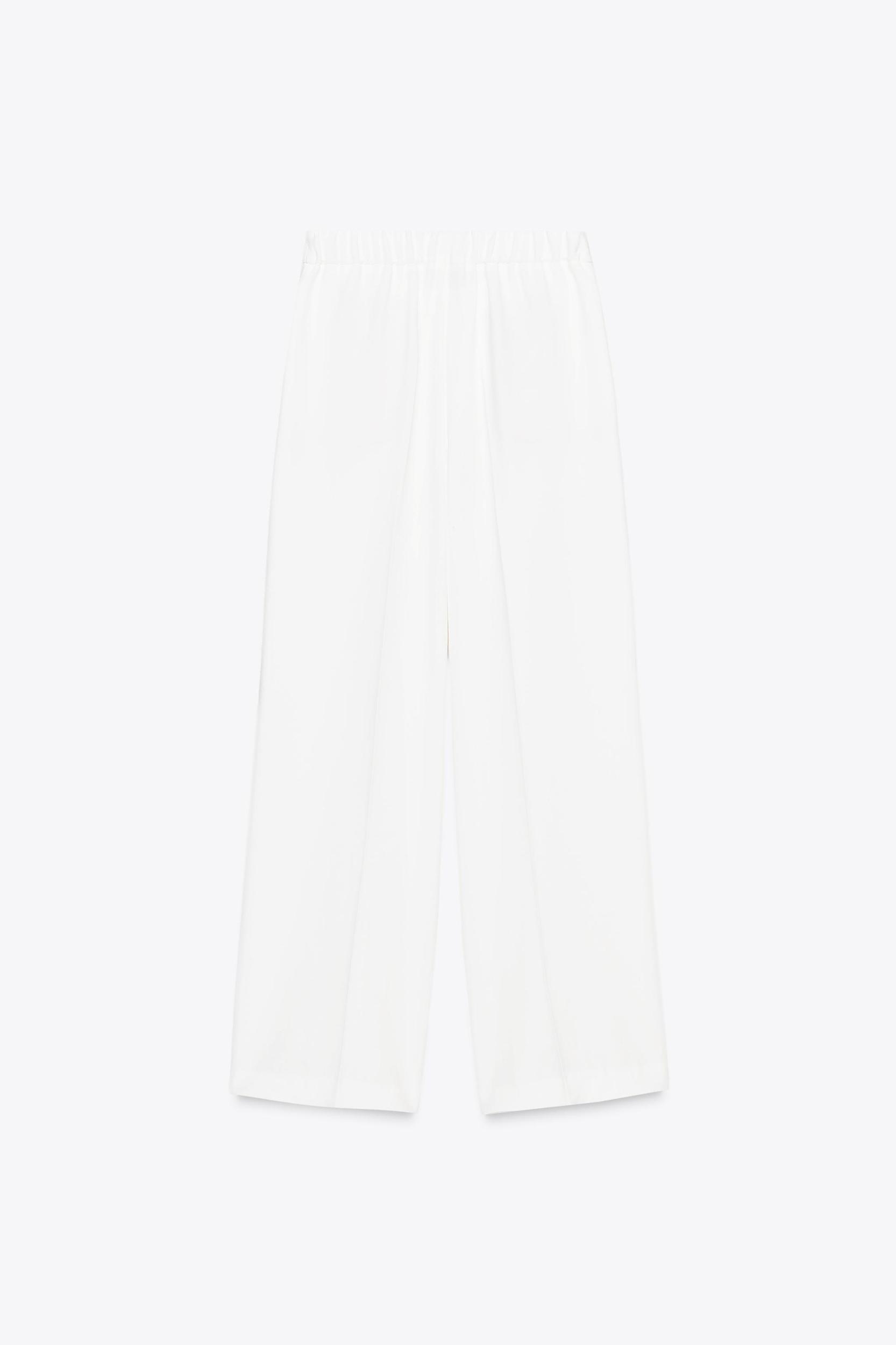 WIDE LEG ELASTIC WAIST PANTS Product Image