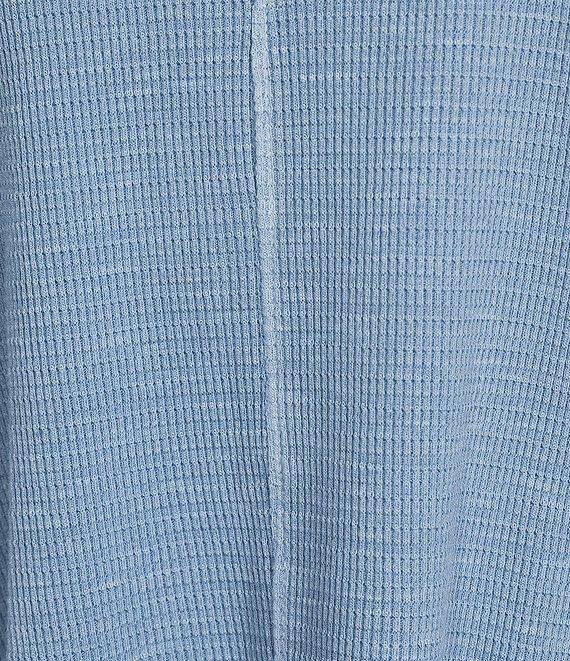 Westbound Waffle Solid Long Sleeve Crew Neck Pullover Top Product Image