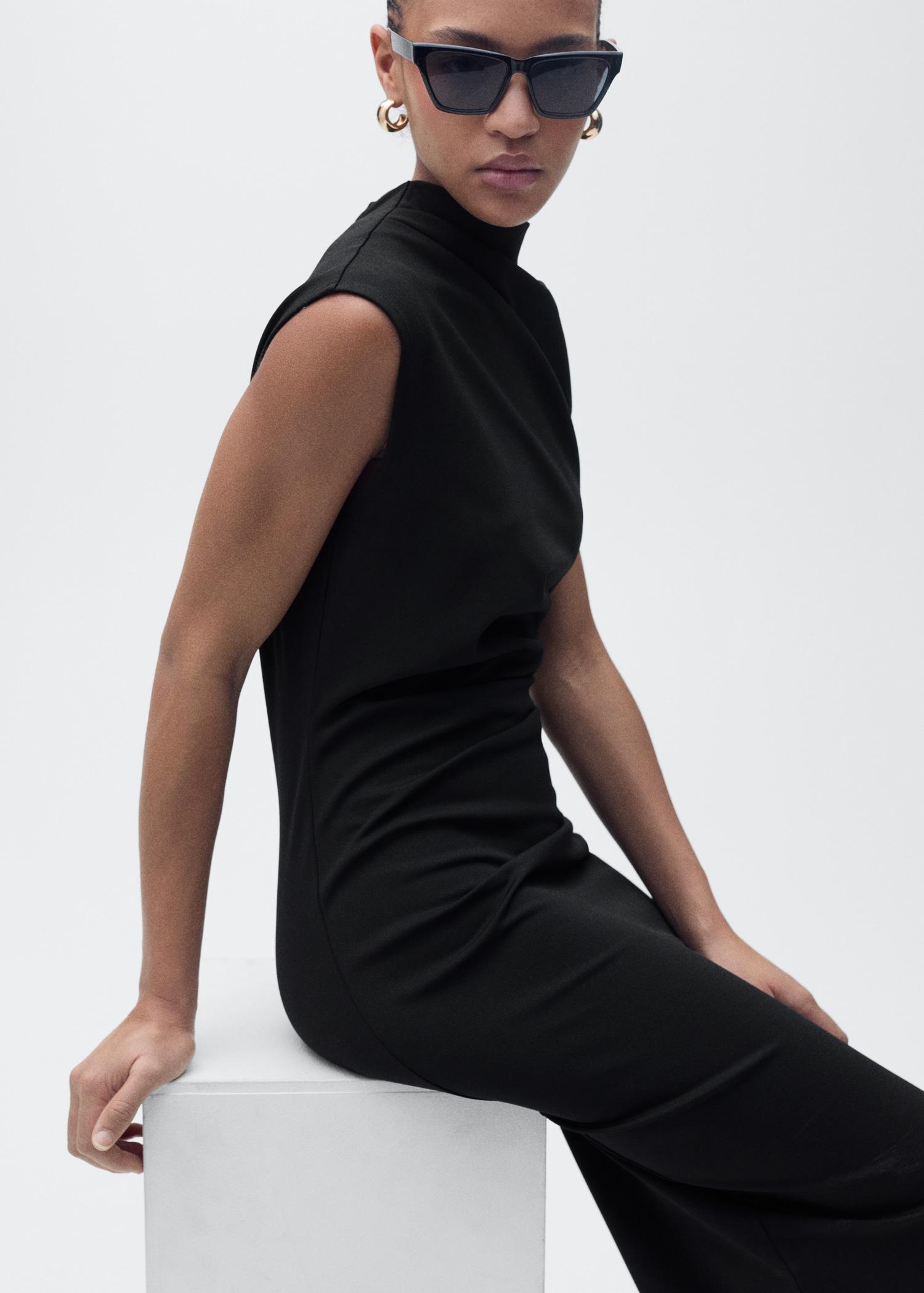 Draped midi-dress - Women | MANGO USA Product Image