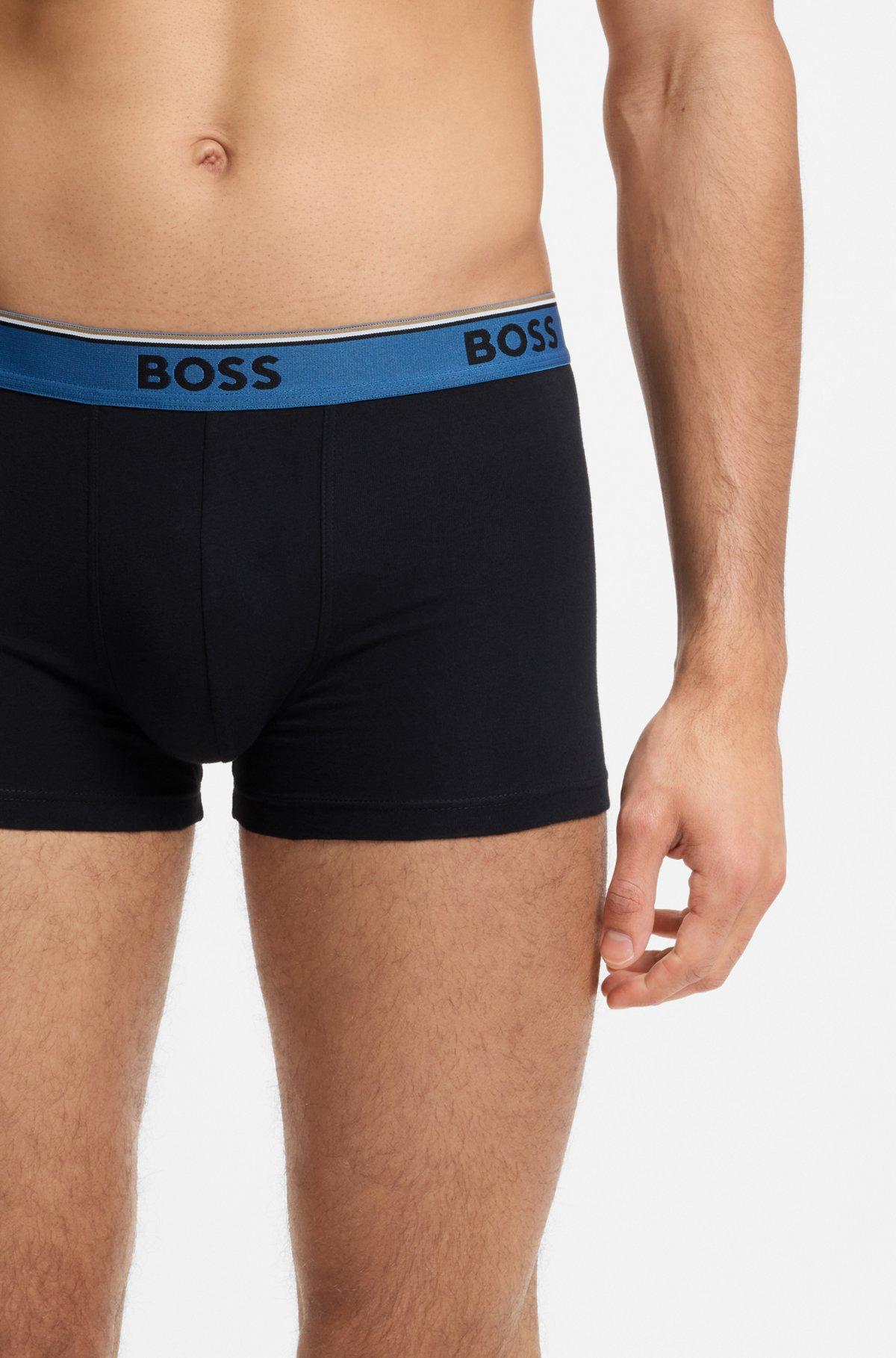 Three-pack of stretch-cotton trunks with logo waistbands Product Image