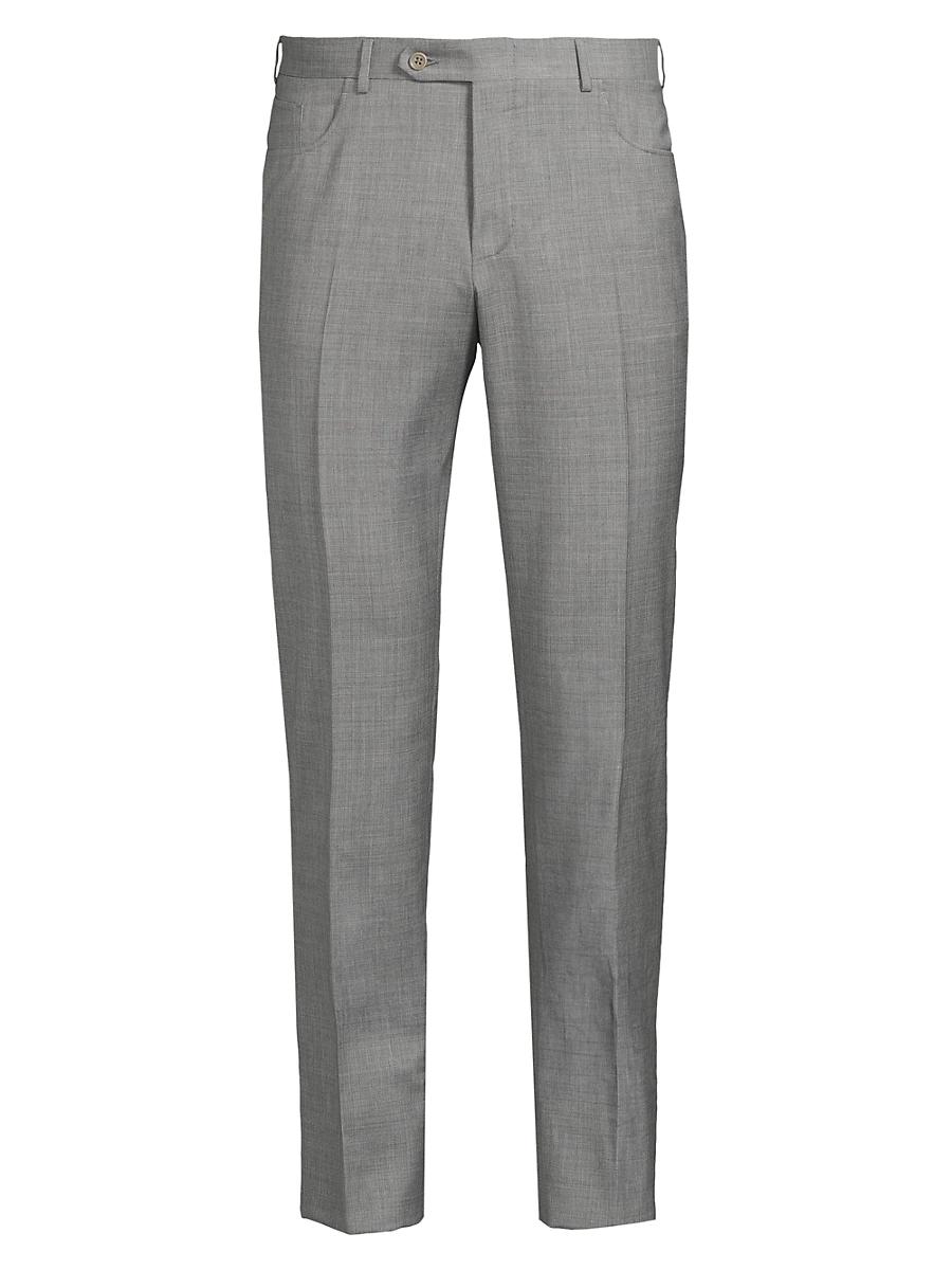 Mens Classic Solid Dress Trousers Product Image