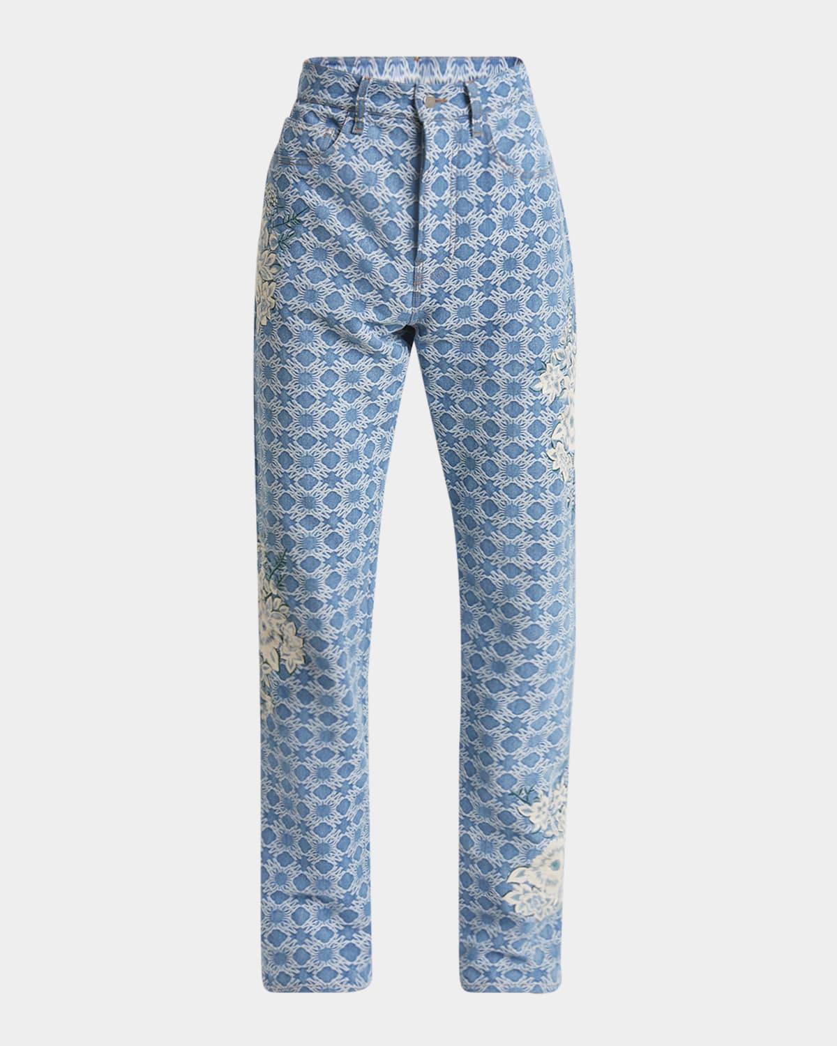 Men's Floral Embroidered MA Quad Jeans Product Image