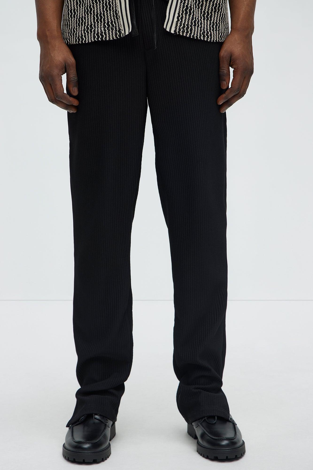 Show Up Slim Slit Pants - Black Product Image