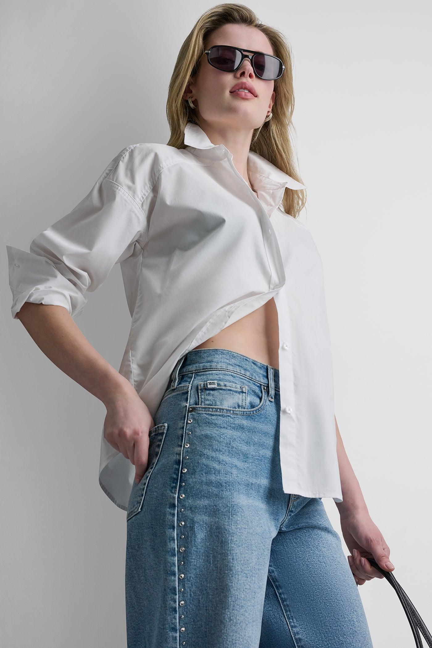 BUTTON FRONT SHIRT WITH FITTED BACK Product Image