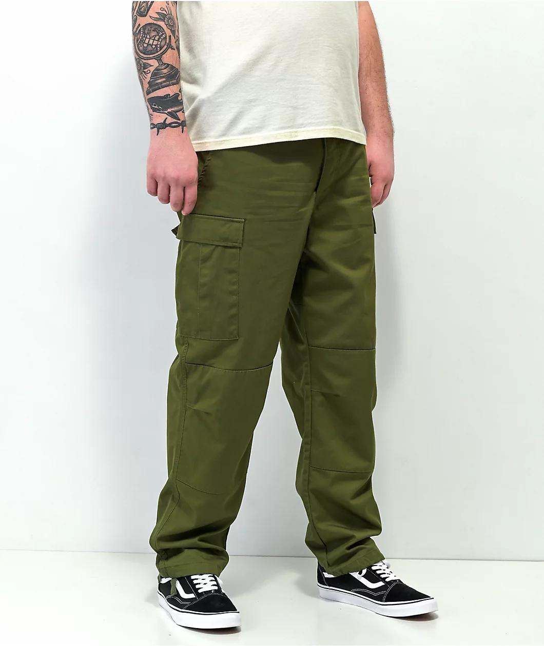 Empyre Loose Fit Olive Cargo Skate Pants Product Image