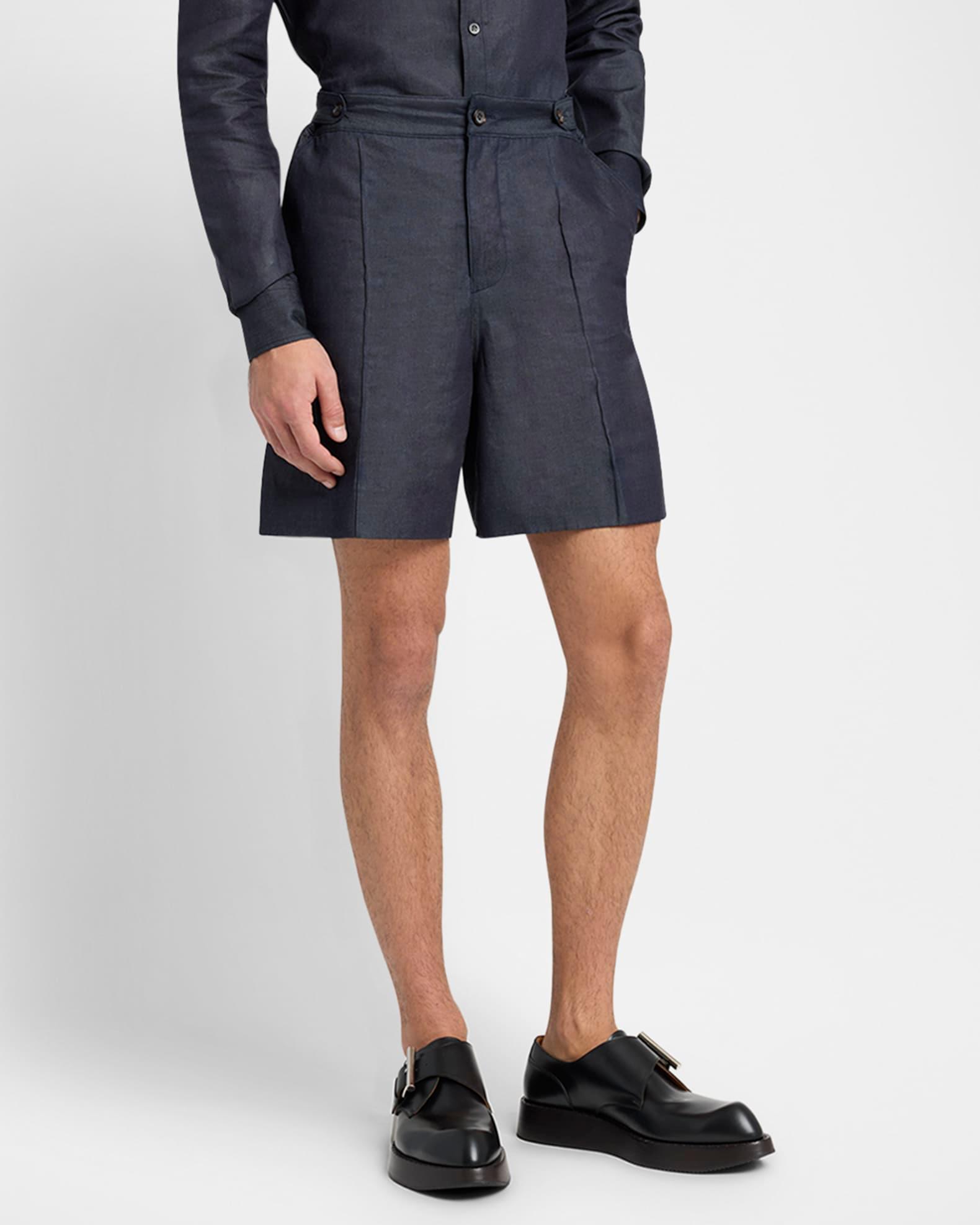 Men's Denim Pintuck Shorts Product Image