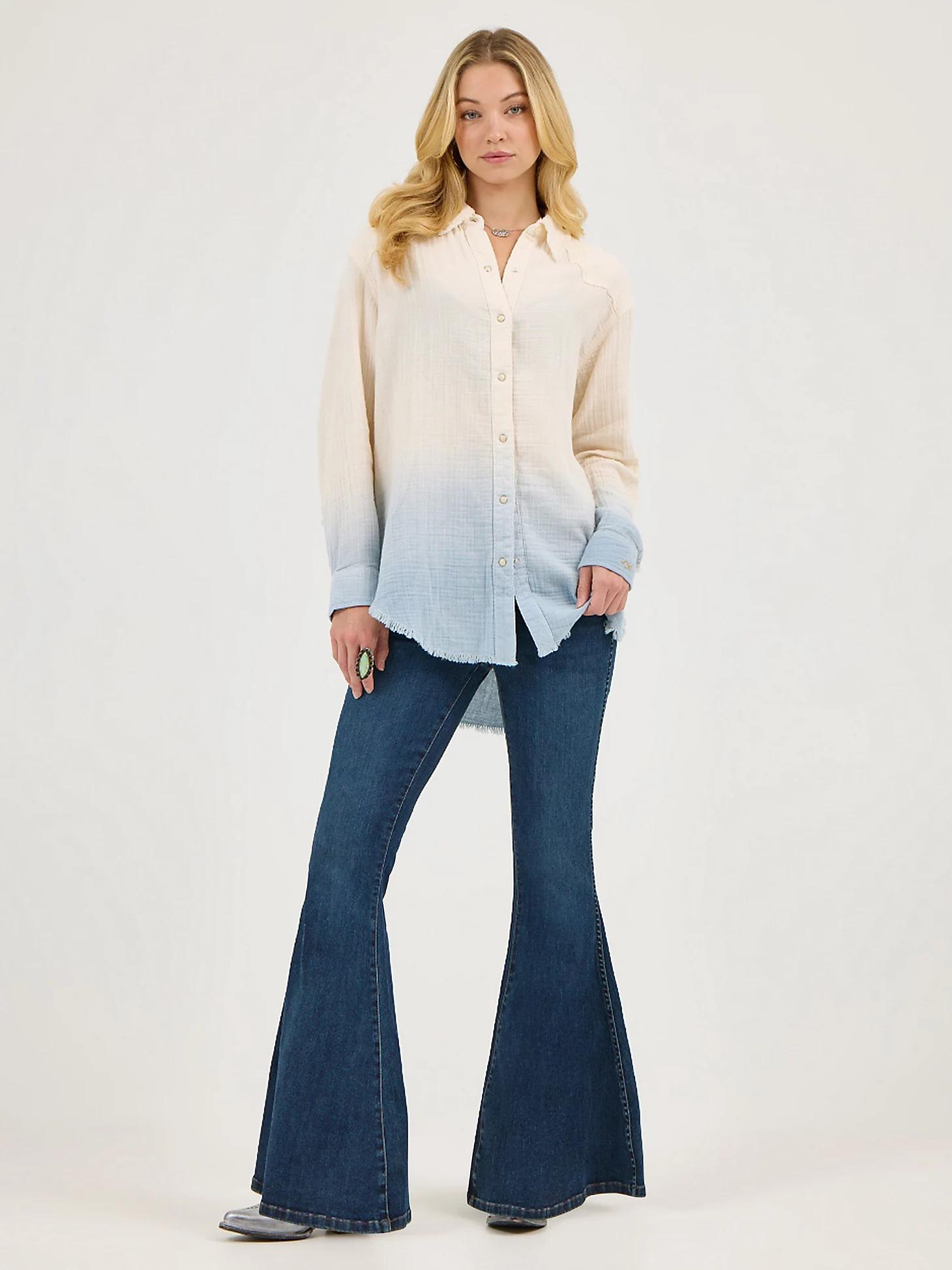 Wrangler x Lainey Wilson Gauzy Dip-Dye Western Snap Shirt | Women's TOPS | Wrangler® Product Image
