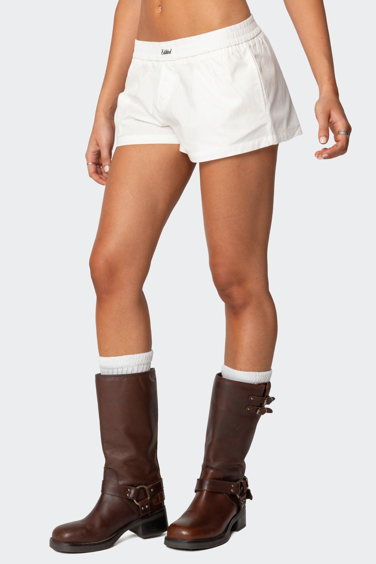 Edikted Embroidered Boxer Shorts Product Image