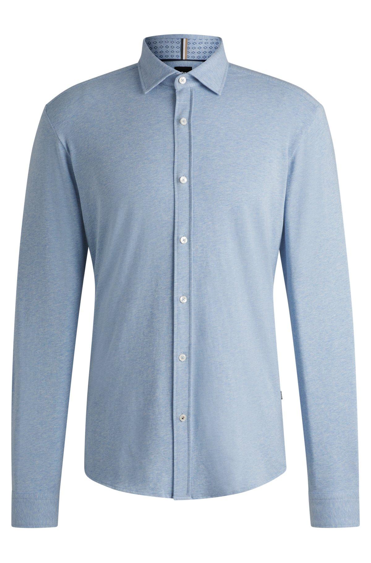 Slim-fit shirt in stretch-cotton jersey Product Image