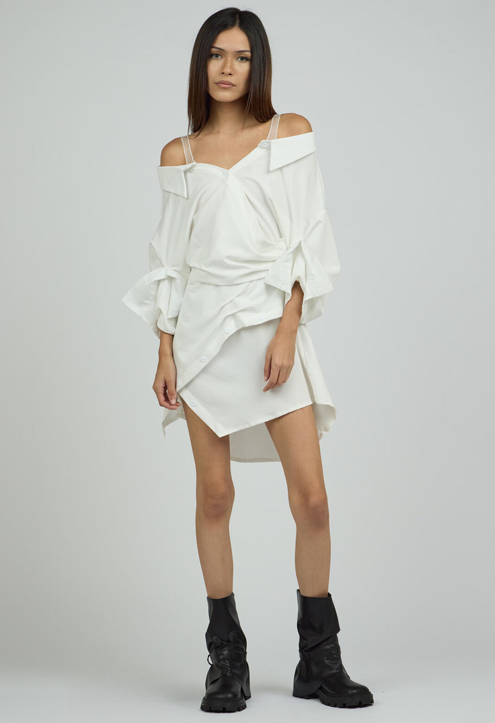 Aria Button Mini Shirt Dress Product Image