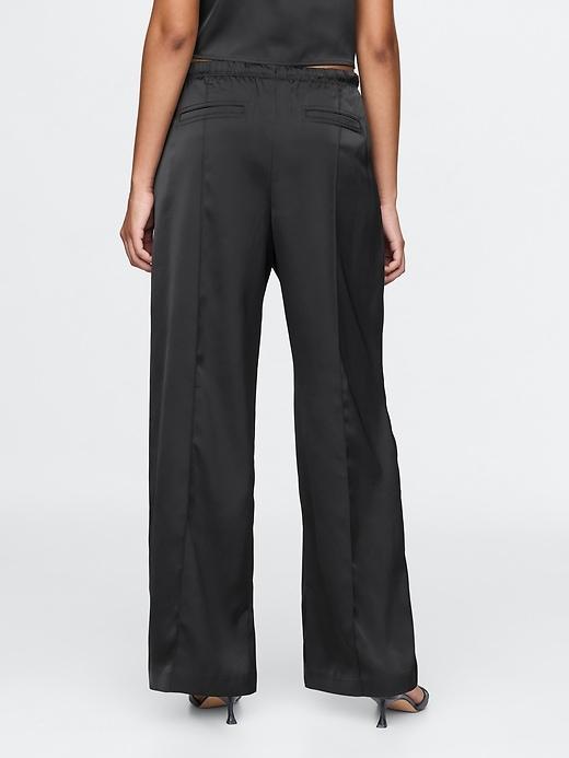 Mid Rise Recycled Satin Seamed Pants Product Image