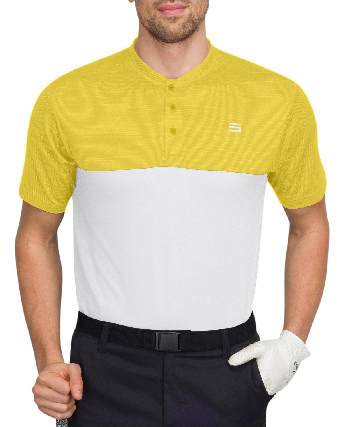 Three Sixty Six Two Tone Collarless Golf Polo Male Product Image