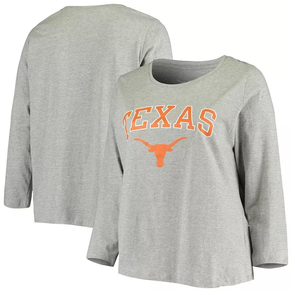 Women's Heathered Gray Texas Longhorns Plus  Product Image