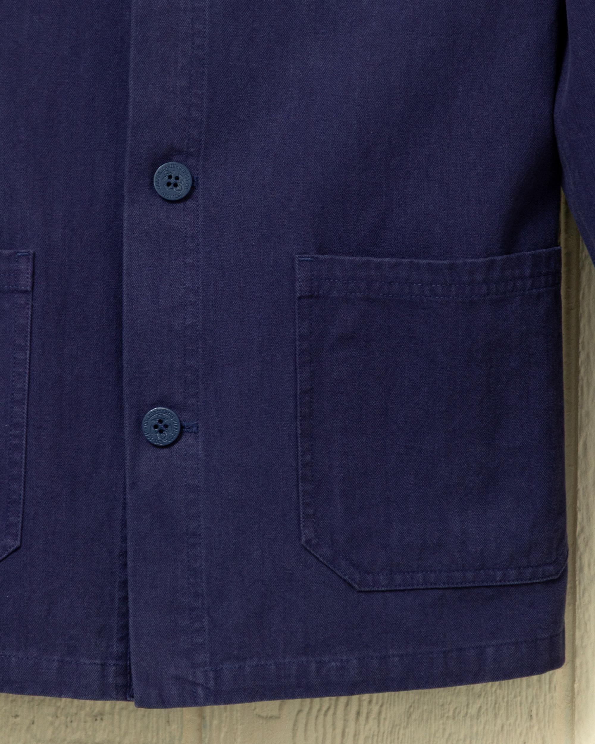 French Workman’s Jacket in Navy Herringbone Product Image