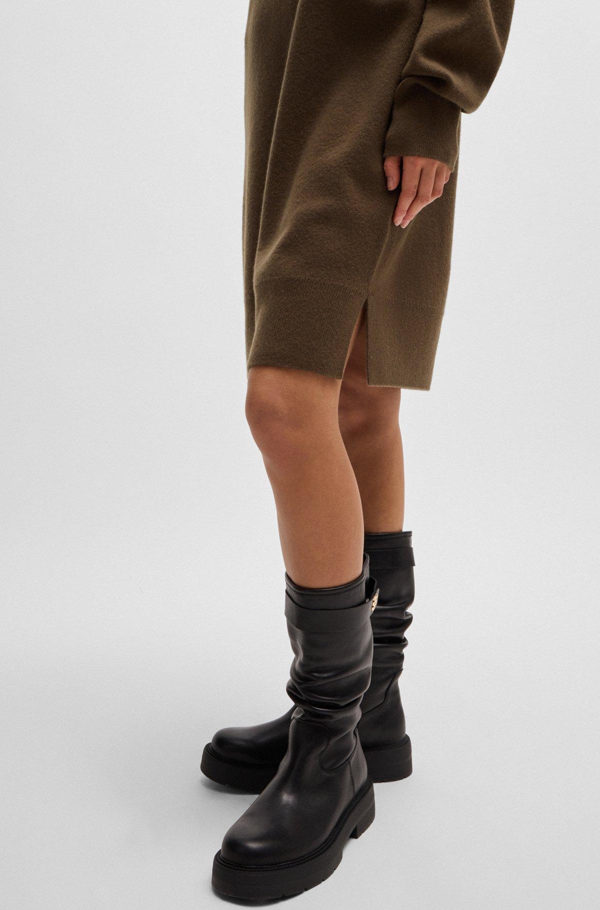 Rollneck sweater dress in wool and cashmere Product Image