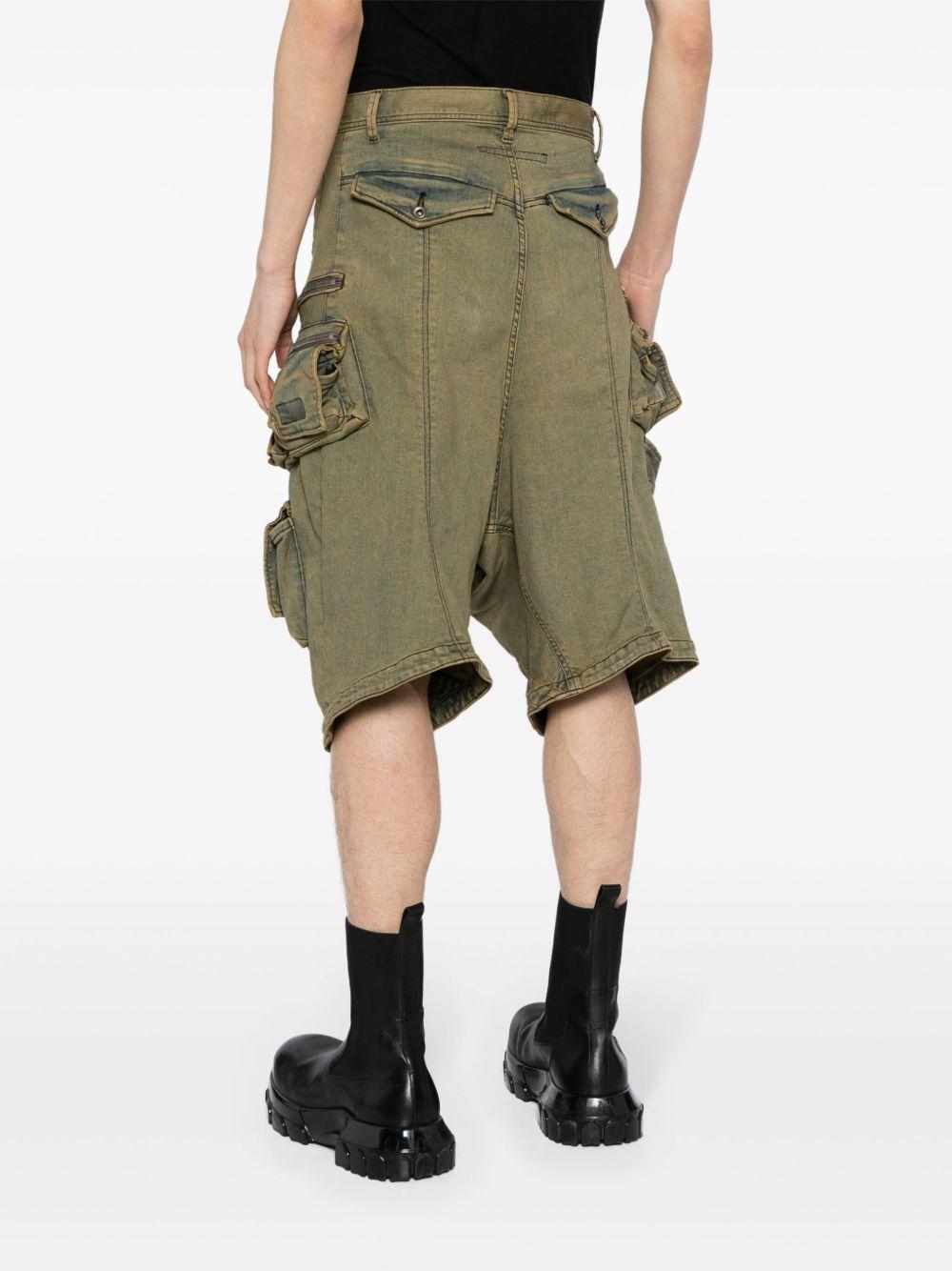 drop-crotch denim cargo shorts Product Image