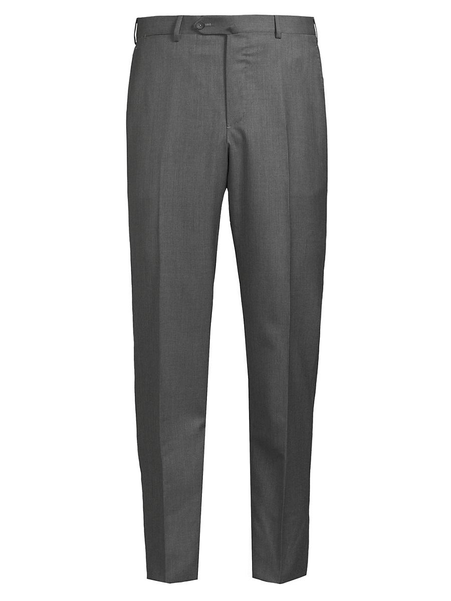 Mens Basic Extended-Tab Wool Trousers Product Image