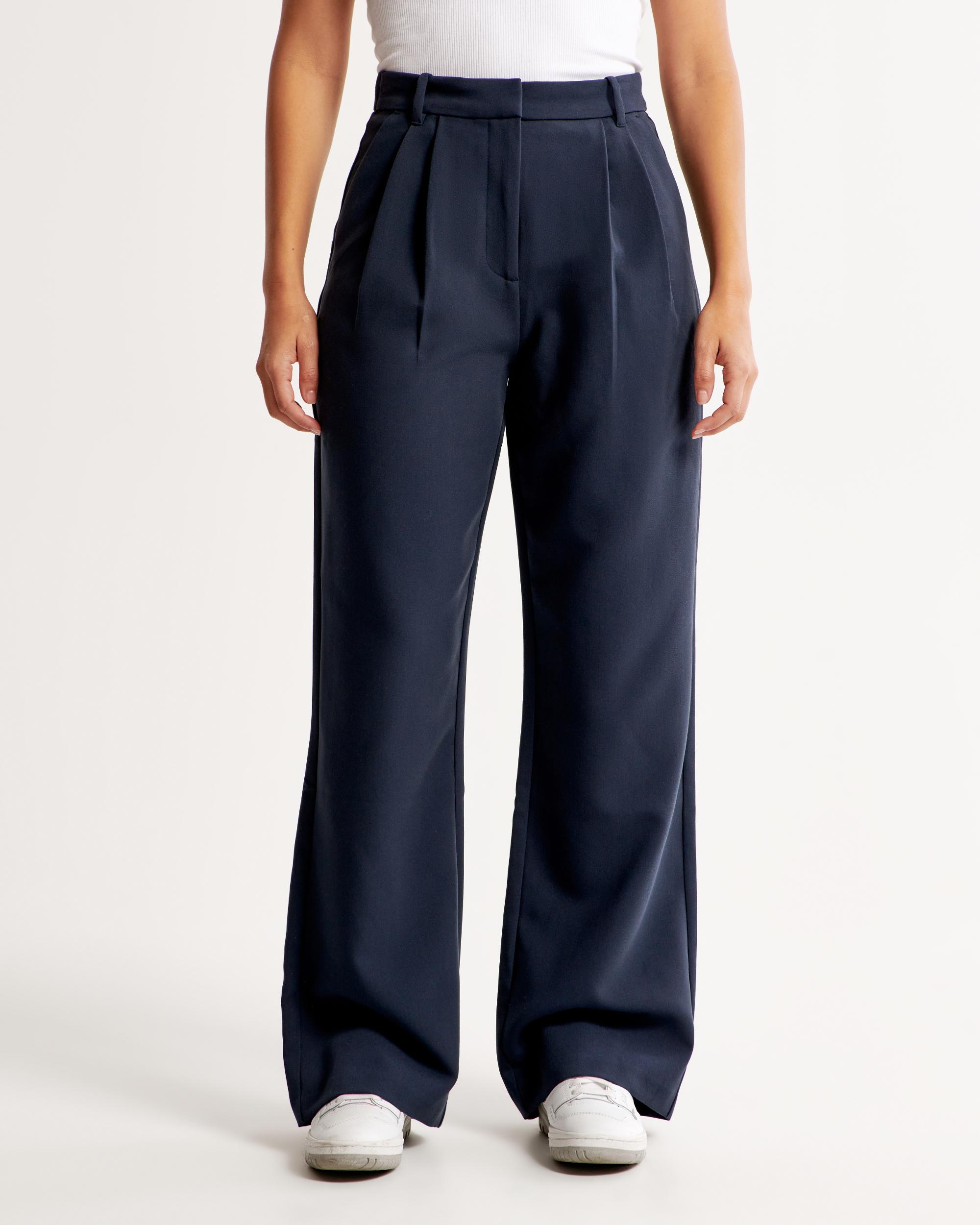 Curve Love A&F Sloane Tailored Wide Leg Pant Product Image