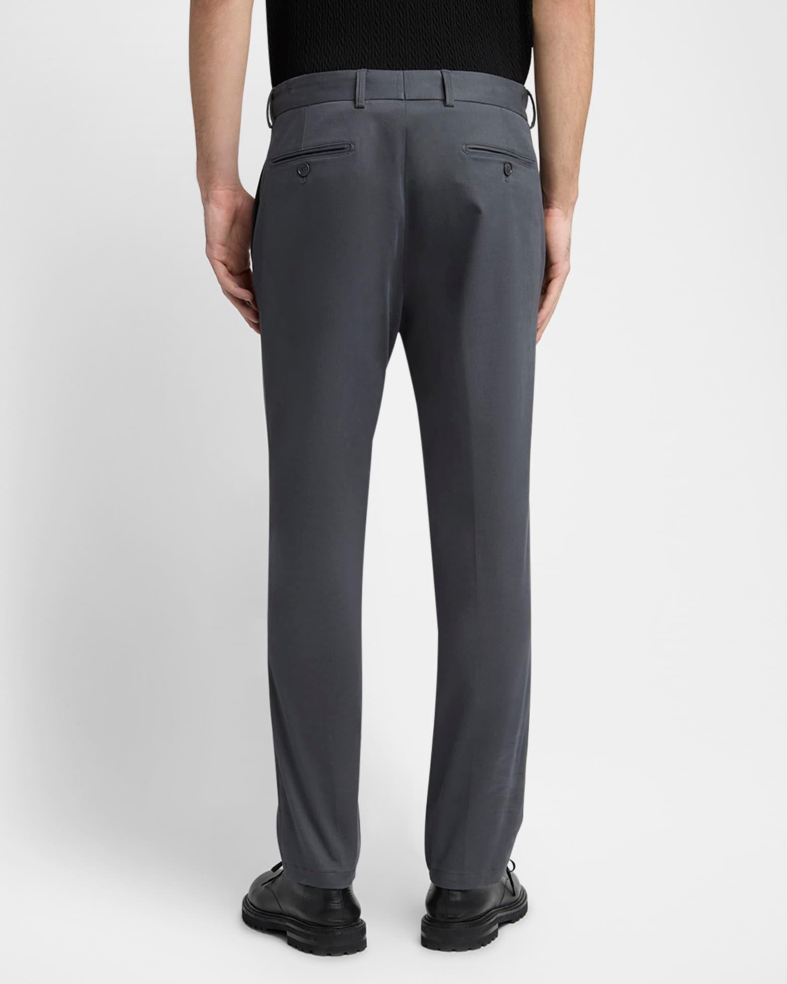 Men's Cotton and Cashmere Slim Flat-Front Trousers Product Image