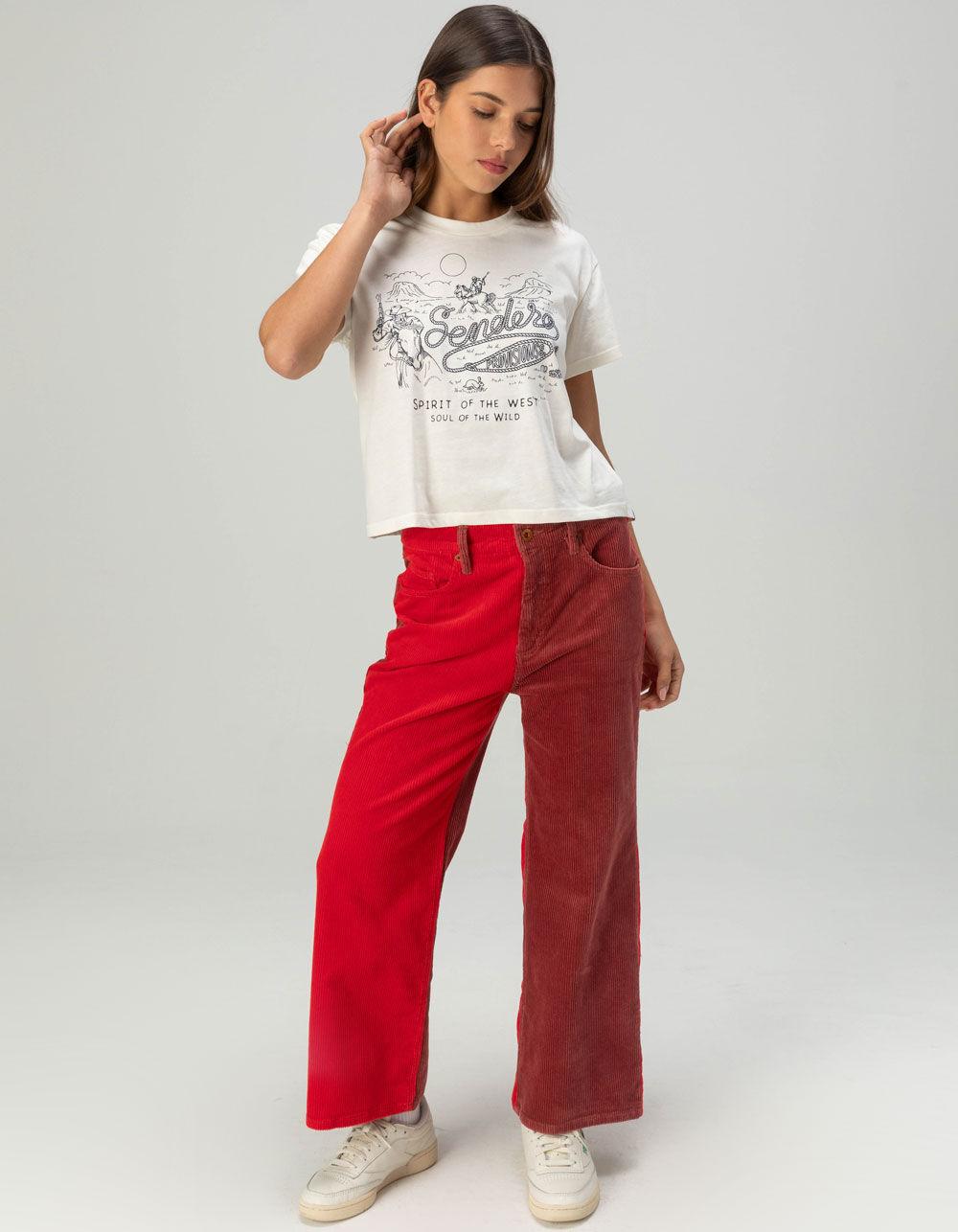 SENDERO PROVISIONS CO. Skeleton Riders Womens Crop Tee - WHITE Product Image