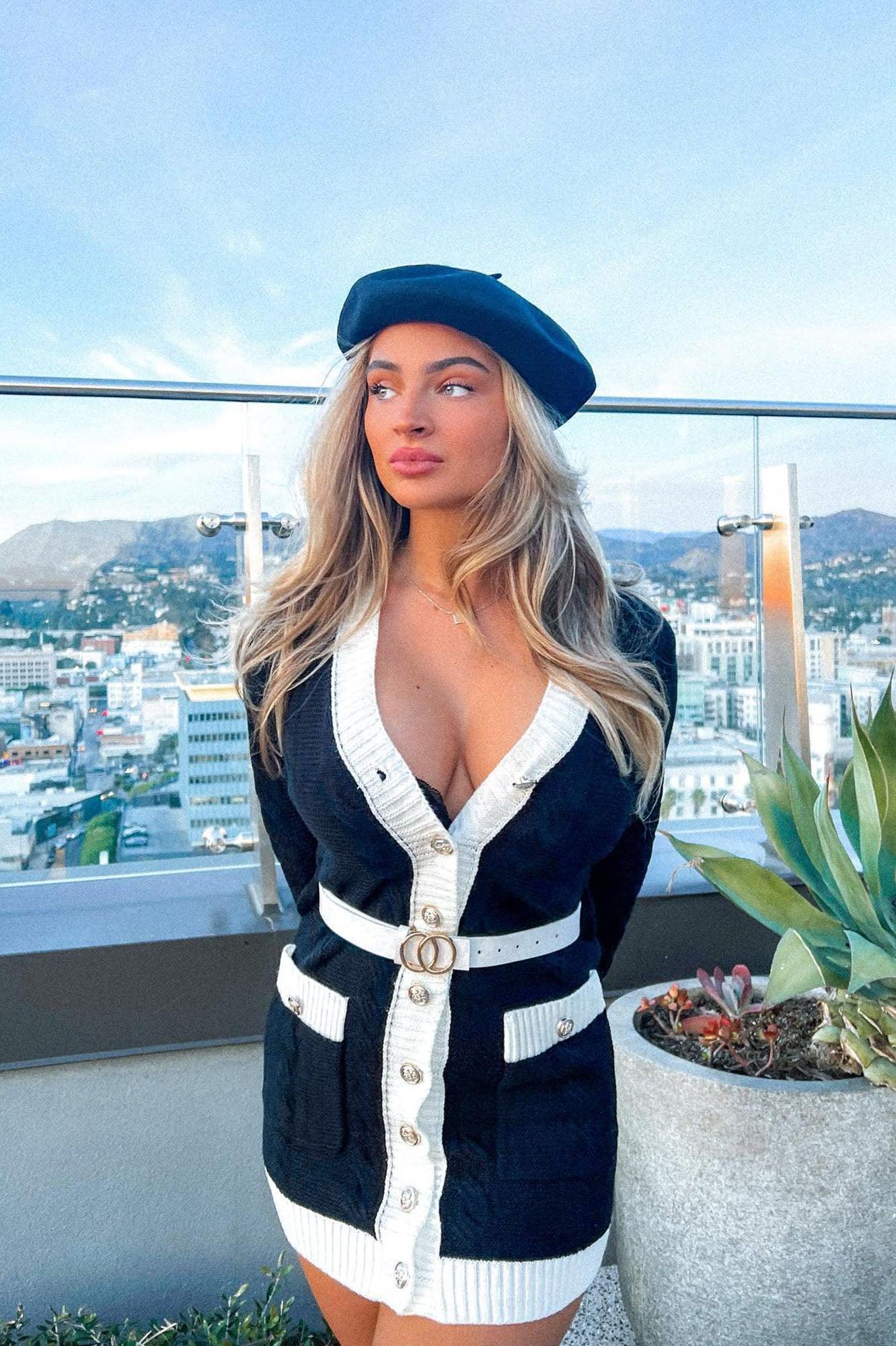 Cozy Cool Sweater Mini Dress - Black Female Product Image