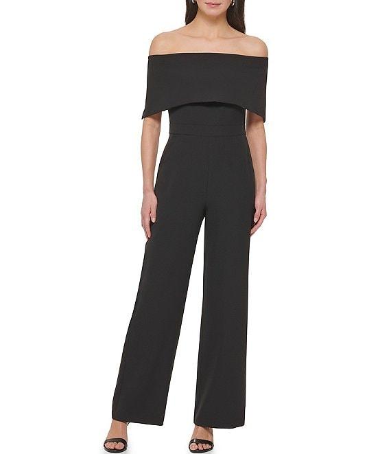 Vince Camuto Off-The-Shoulder Sleeveless Straight Leg Jumpsuit Product Image