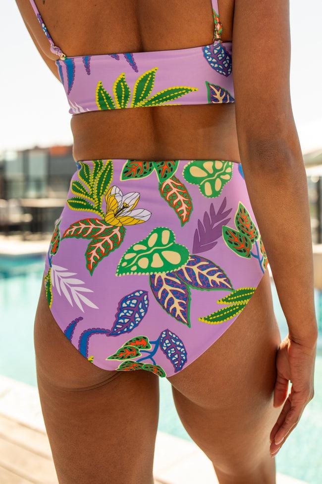 Golden Soul Purple Print Retro Bikini Top FINAL SALE Product Image