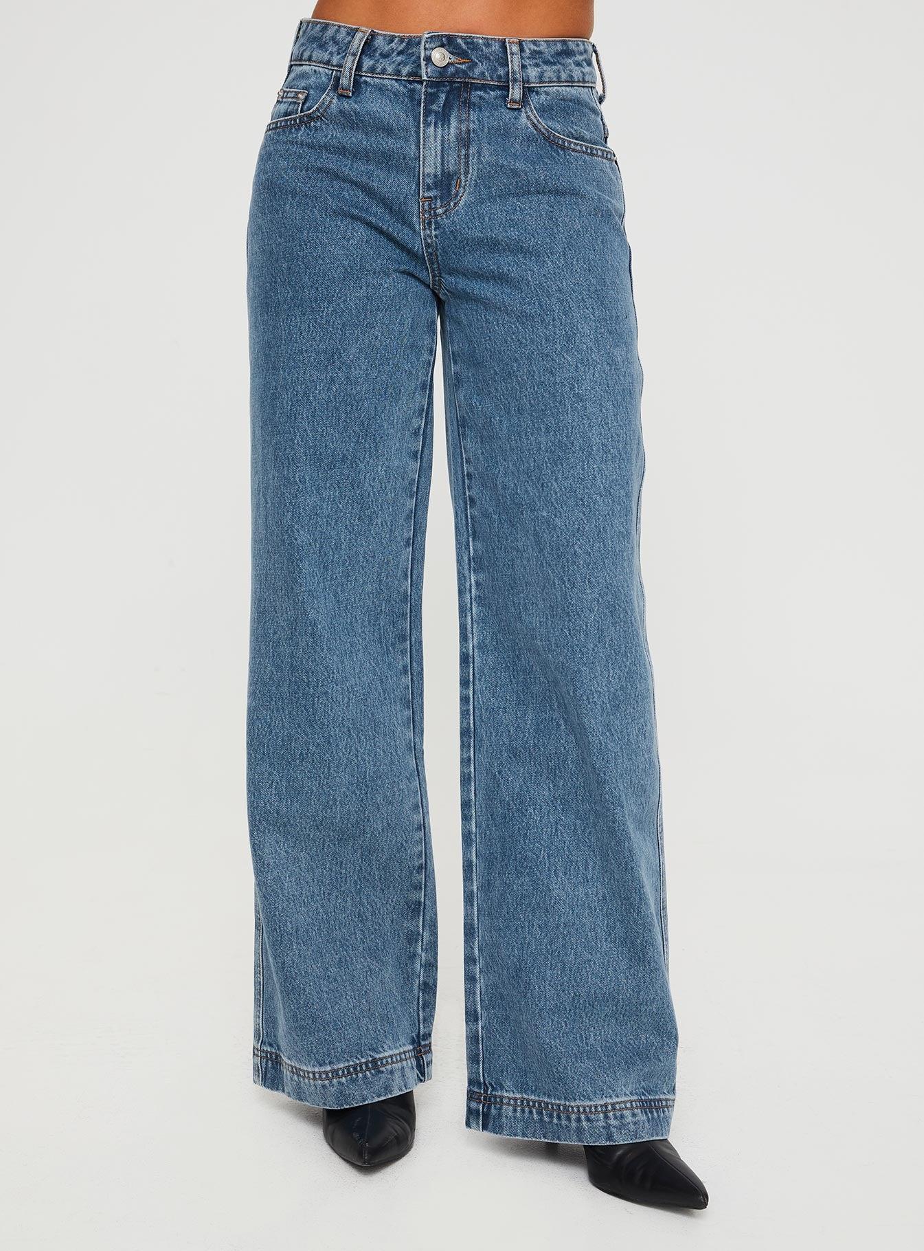 Jankins Low Rise Straight Leg Jeans Mid Wash Product Image