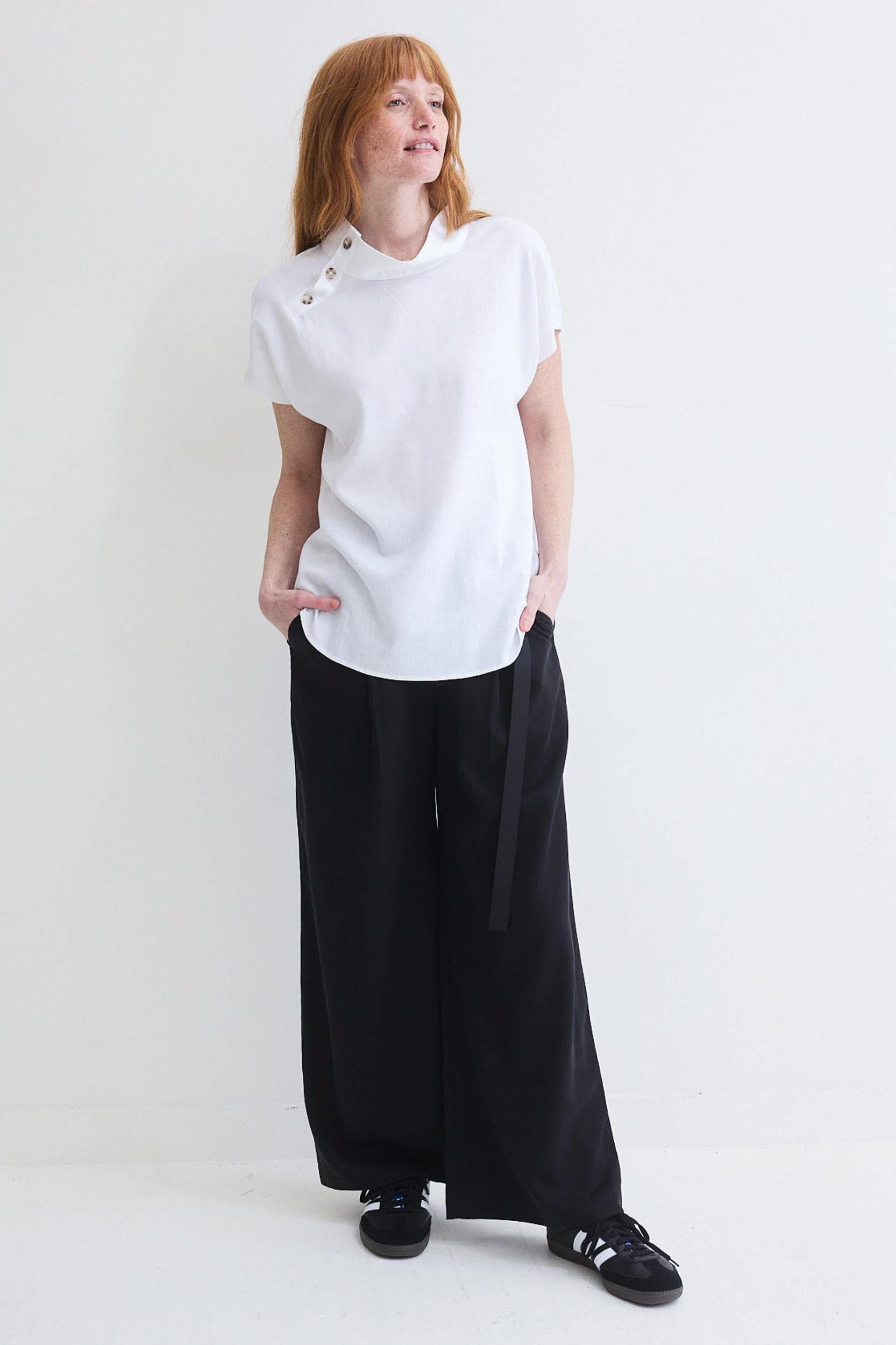 Buttoned Up Linen Blend Top Product Image