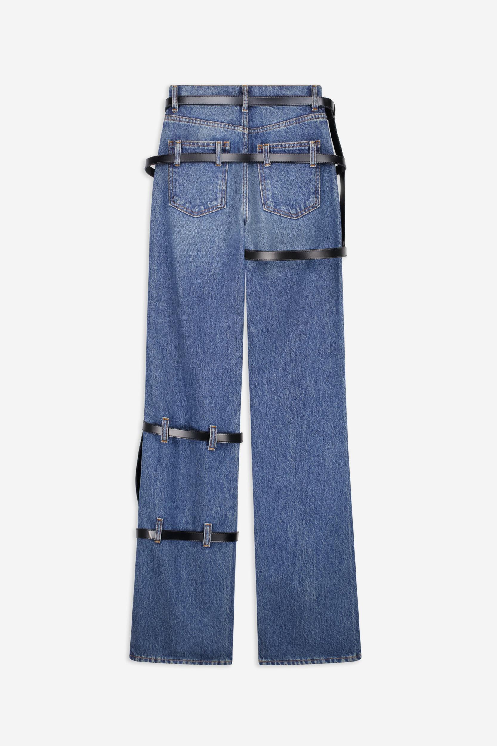 Multi Belt Denim Pants Product Image