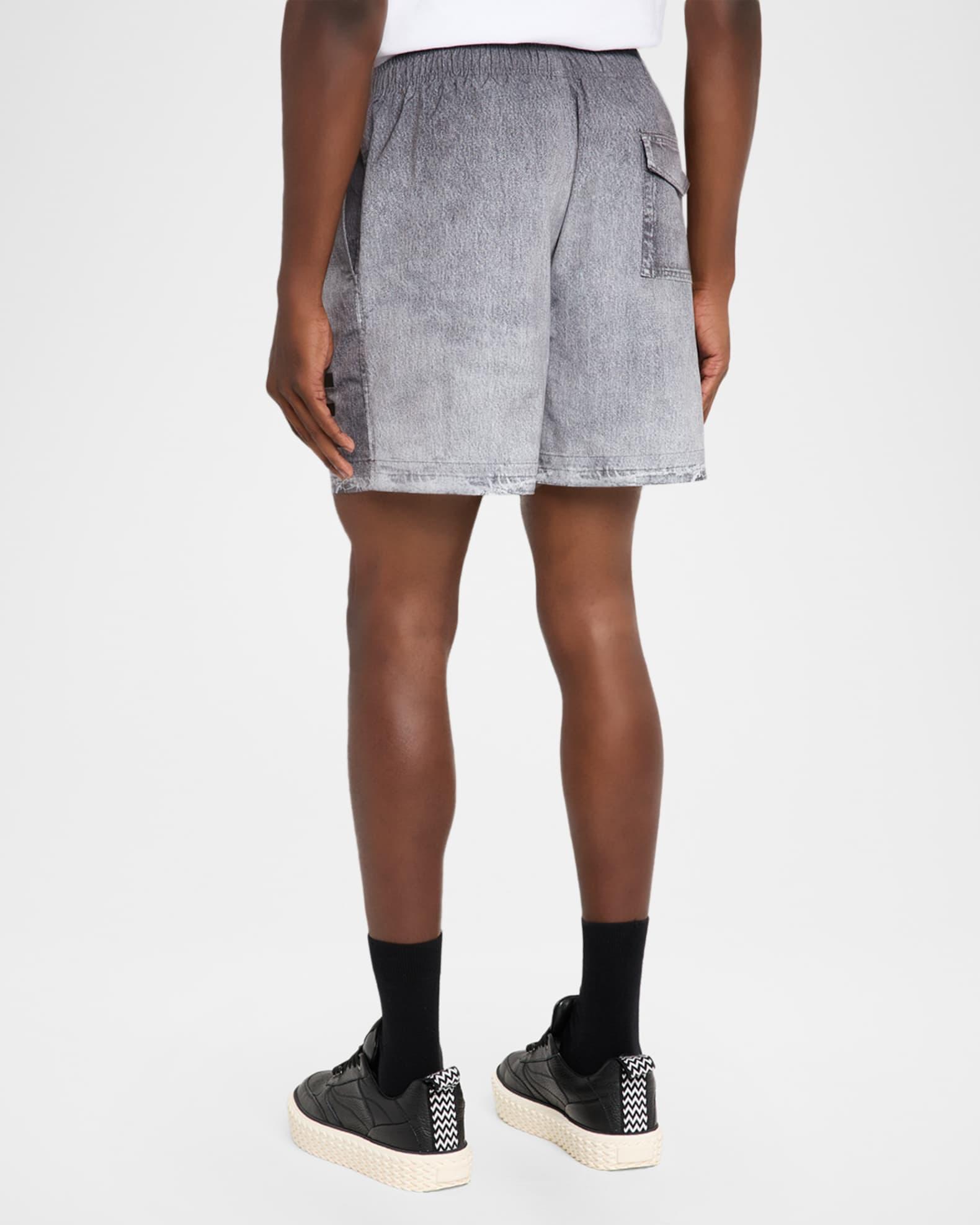 Men's Faux Denim All Around Logo Shorts Product Image