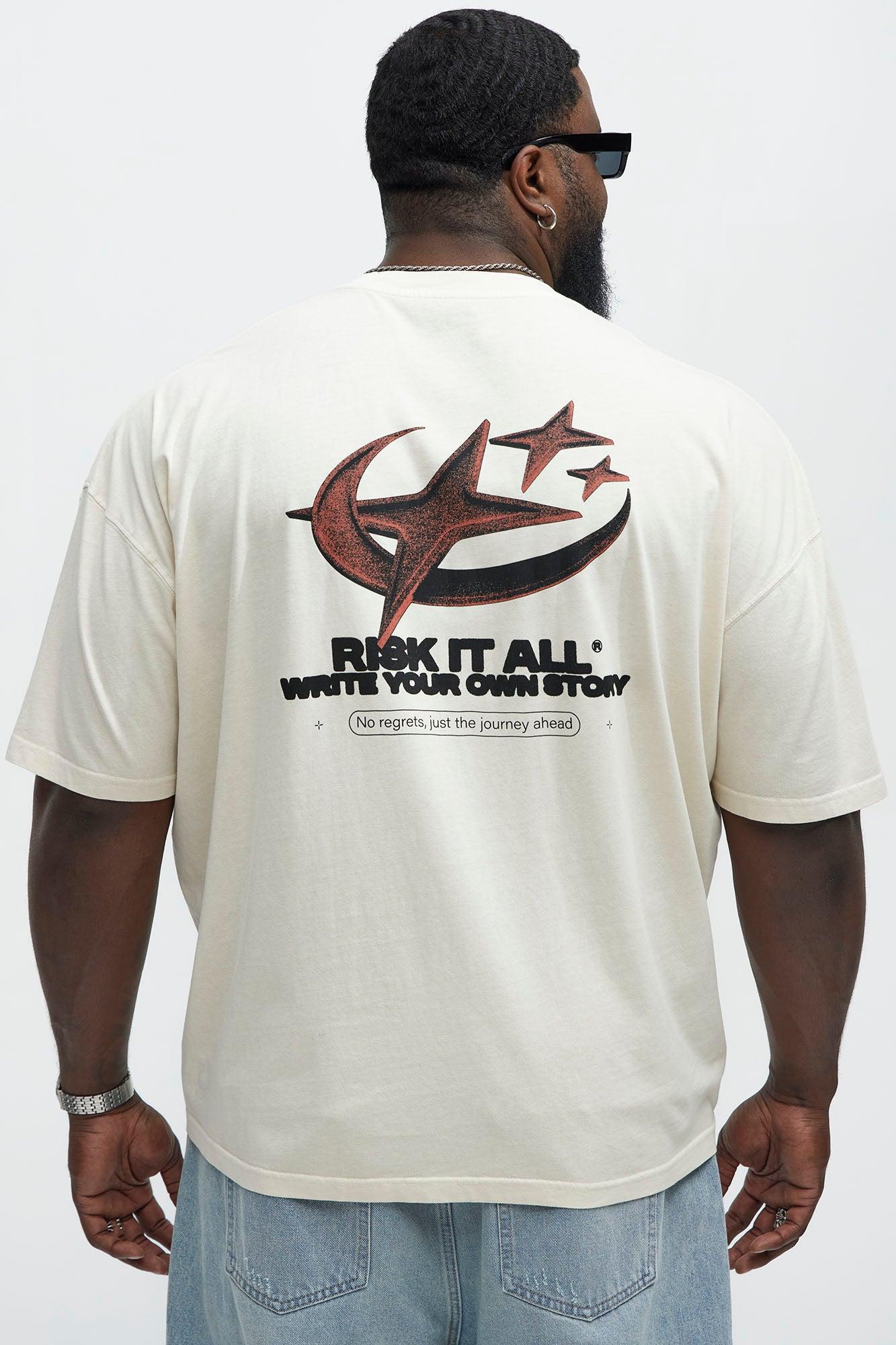 Risk It All Oversized Short Sleeve Tee - Cream Product Image