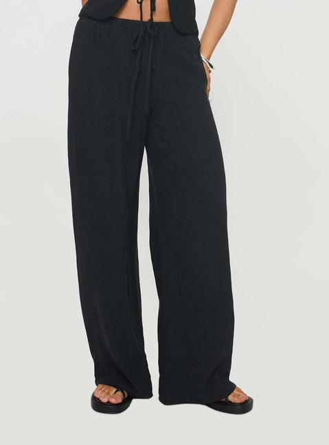 Felipe Linen Blend Pants Black Product Image