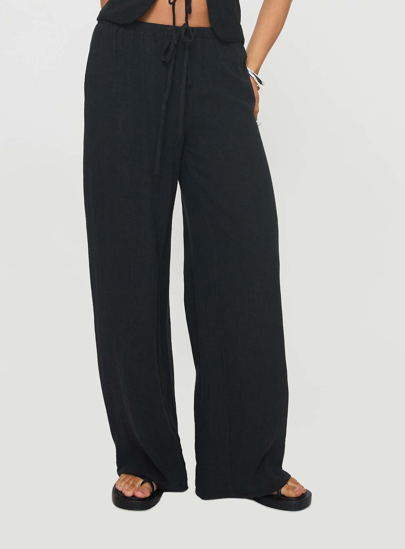 Felipe Linen Blend Pants Black Product Image