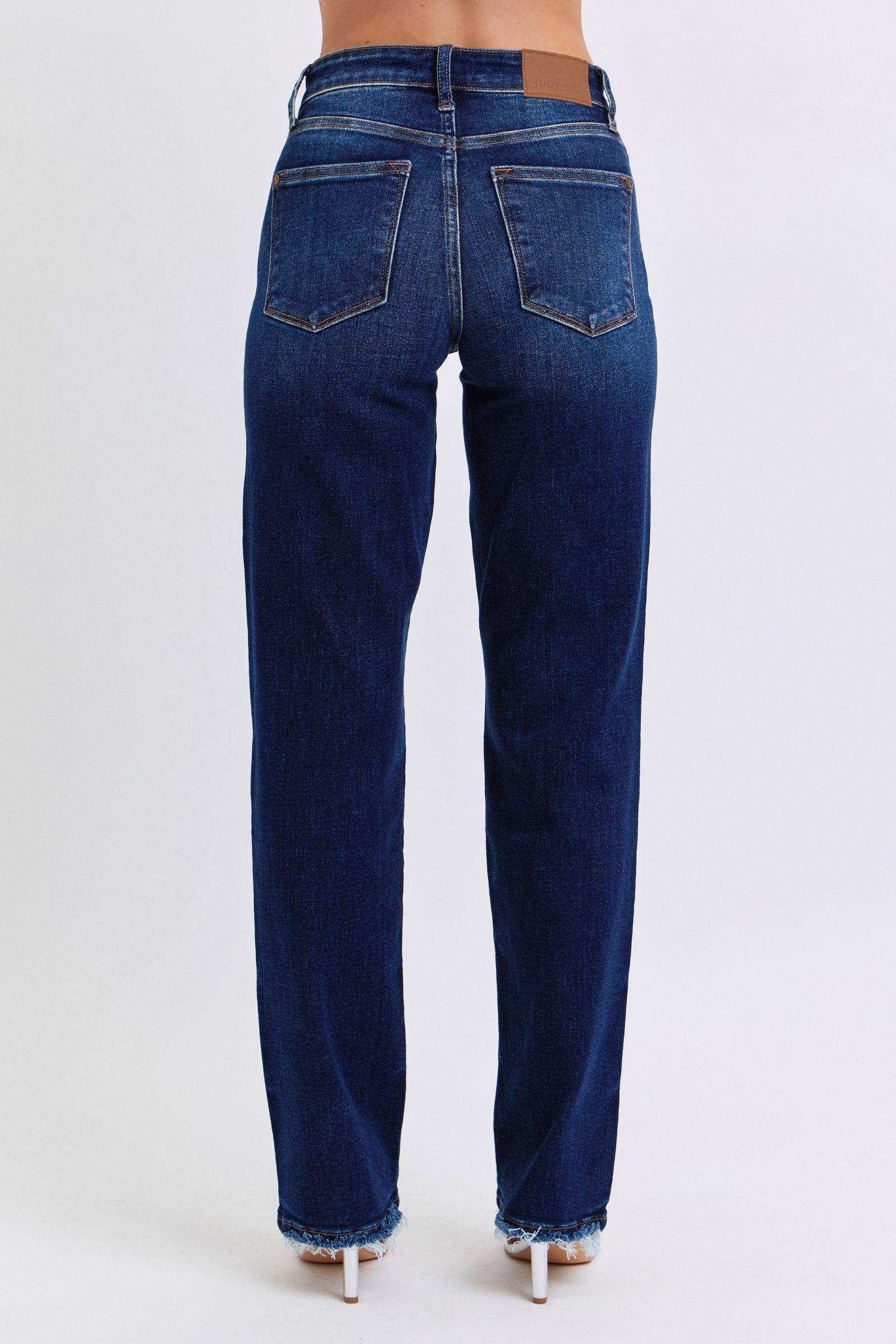 Rylan Hi-Rise Raw Hem Straight Leg Judy Blue Jeans - ONLINE EXCLUSIVE! Product Image
