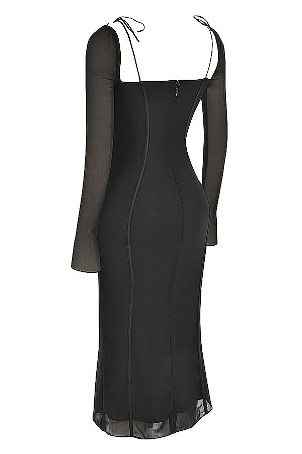 Ophelia  black cutout midi dress Product Image