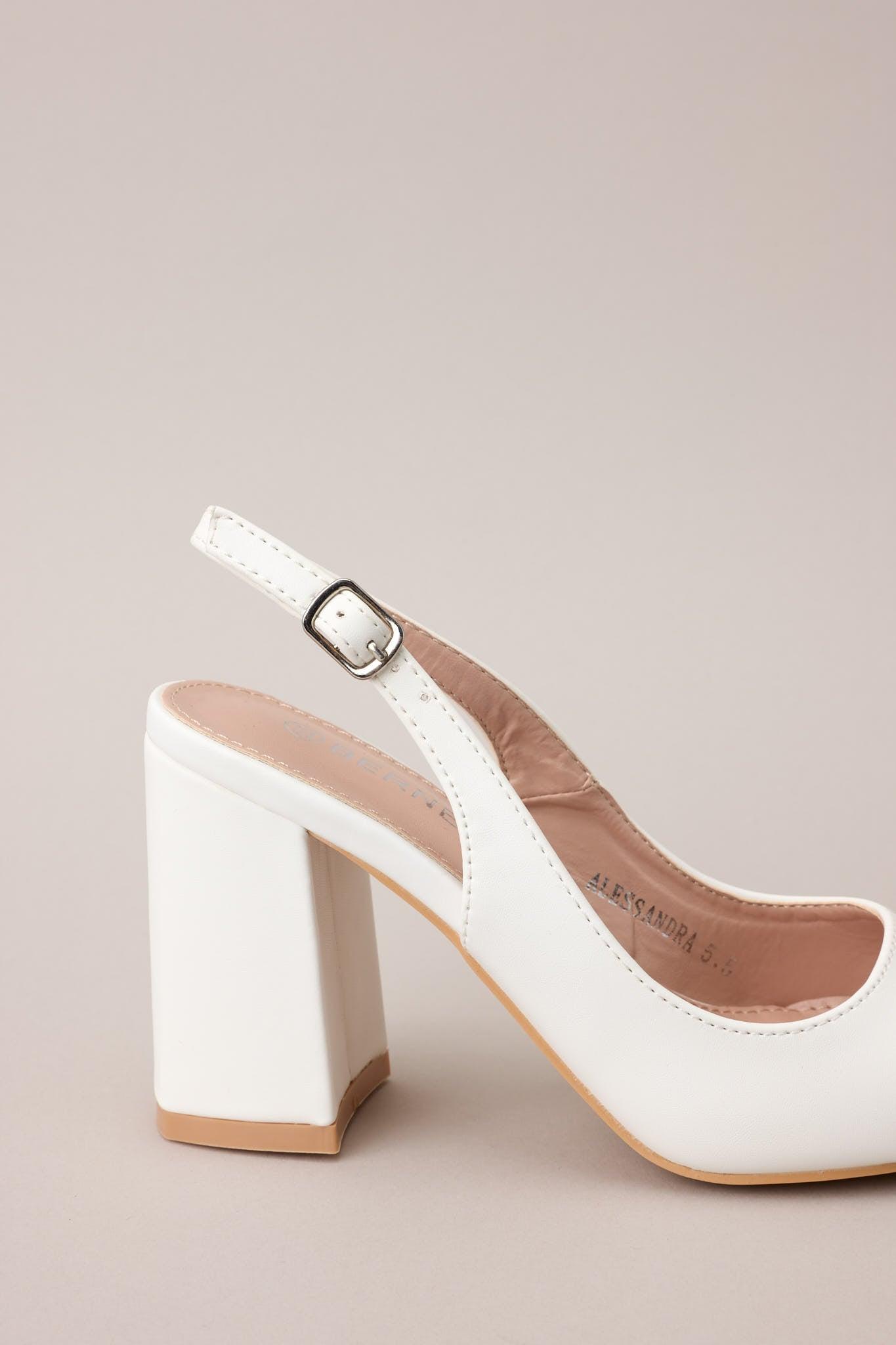 Elegant Elevation White Slingback Heels Product Image
